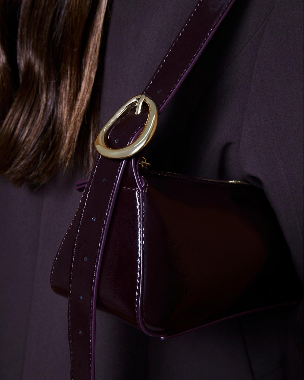 HAILEY SHOULDER BAG - MERLOT SHINE-Handbags-Billini-Billini