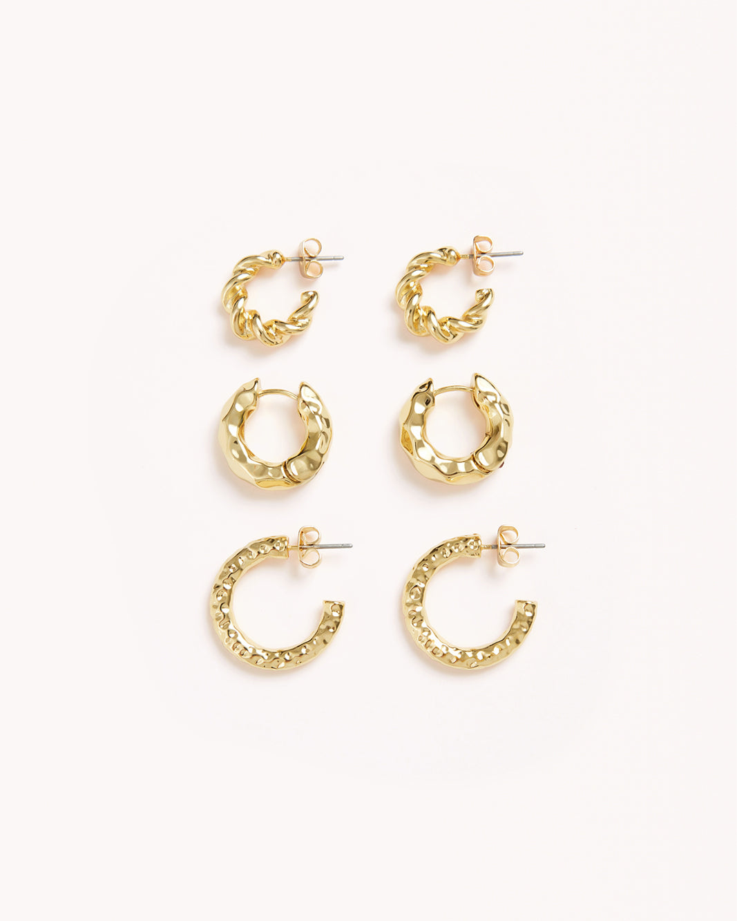 HAISLEY EARRINGS 3 PACK - GOLD PLATED 18K-JEWELLERY-Billini-O/S-Billini