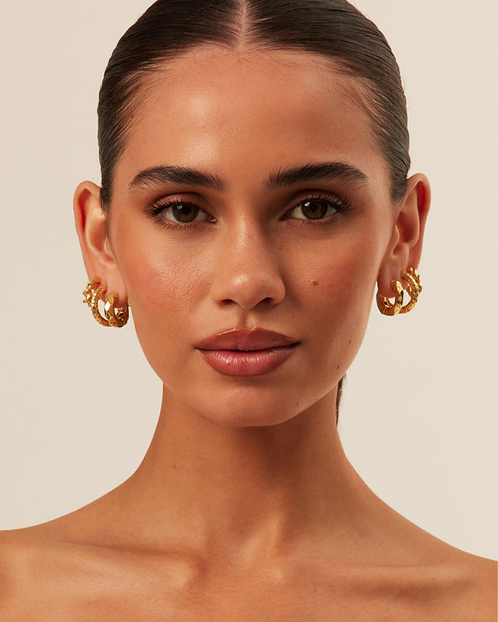 HAISLEY EARRINGS 3 PACK - GOLD PLATED 18K-JEWELLERY-Billini-O/S-Billini