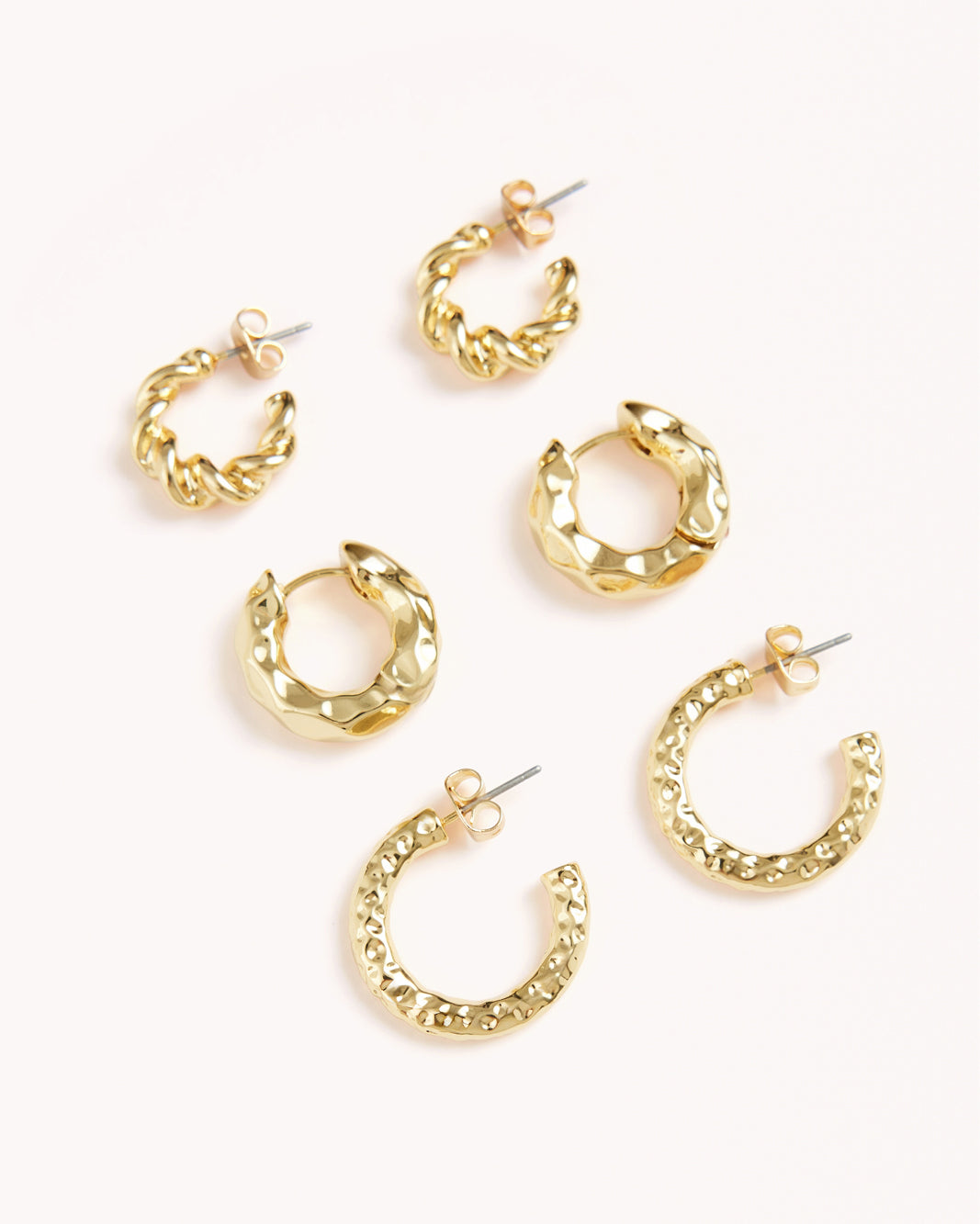HAISLEY EARRINGS 3 PACK - GOLD PLATED 18K-JEWELLERY-Billini-O/S-Billini