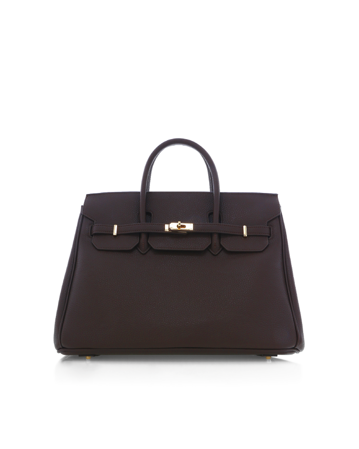 HAMPTON LARGE BAG - CHOCOLATE PEBBLE-Handbags-Billini-Billini