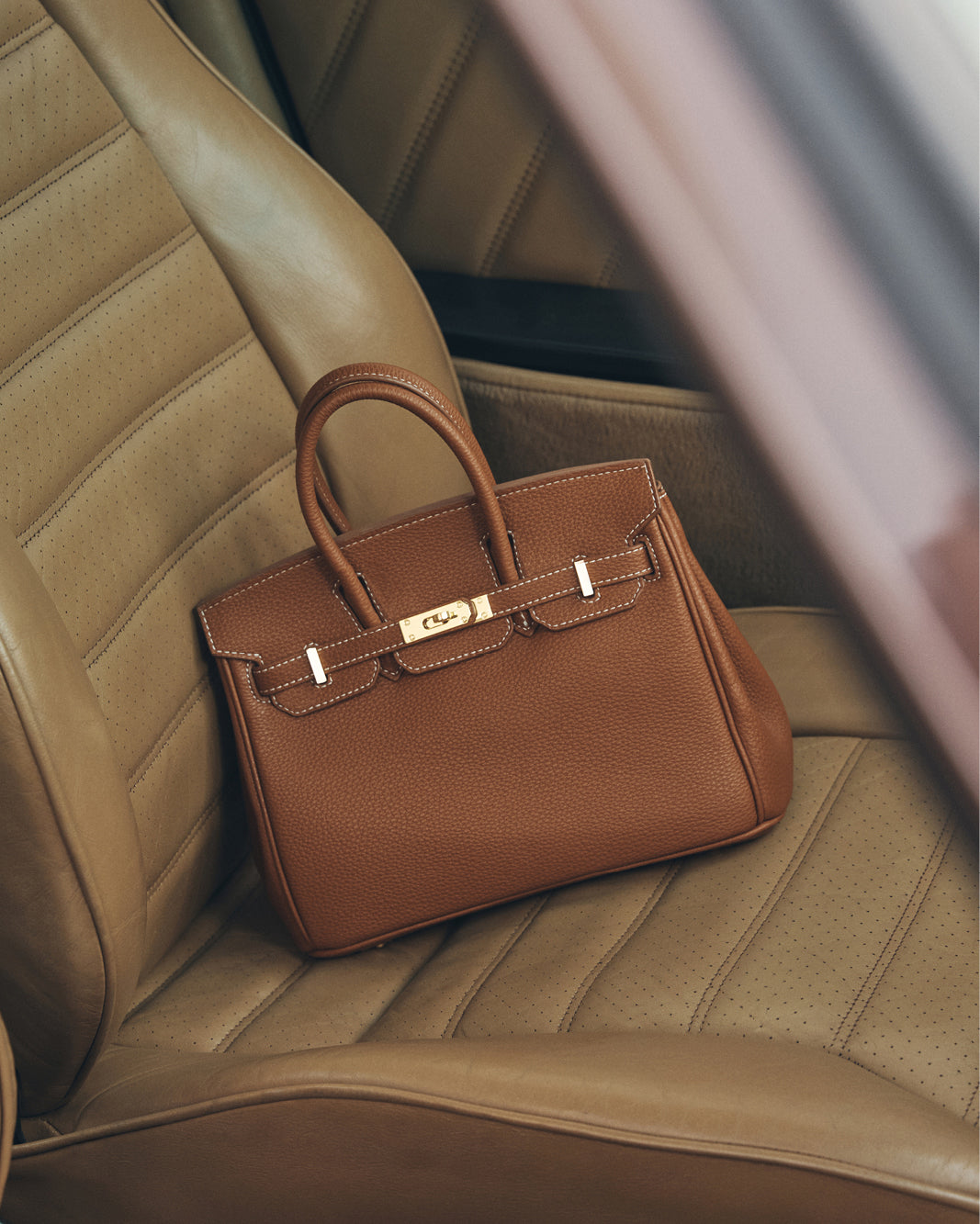 HAMPTON HANDLE BAG - TAN PEBBLE-Handbags-Billini-Billini