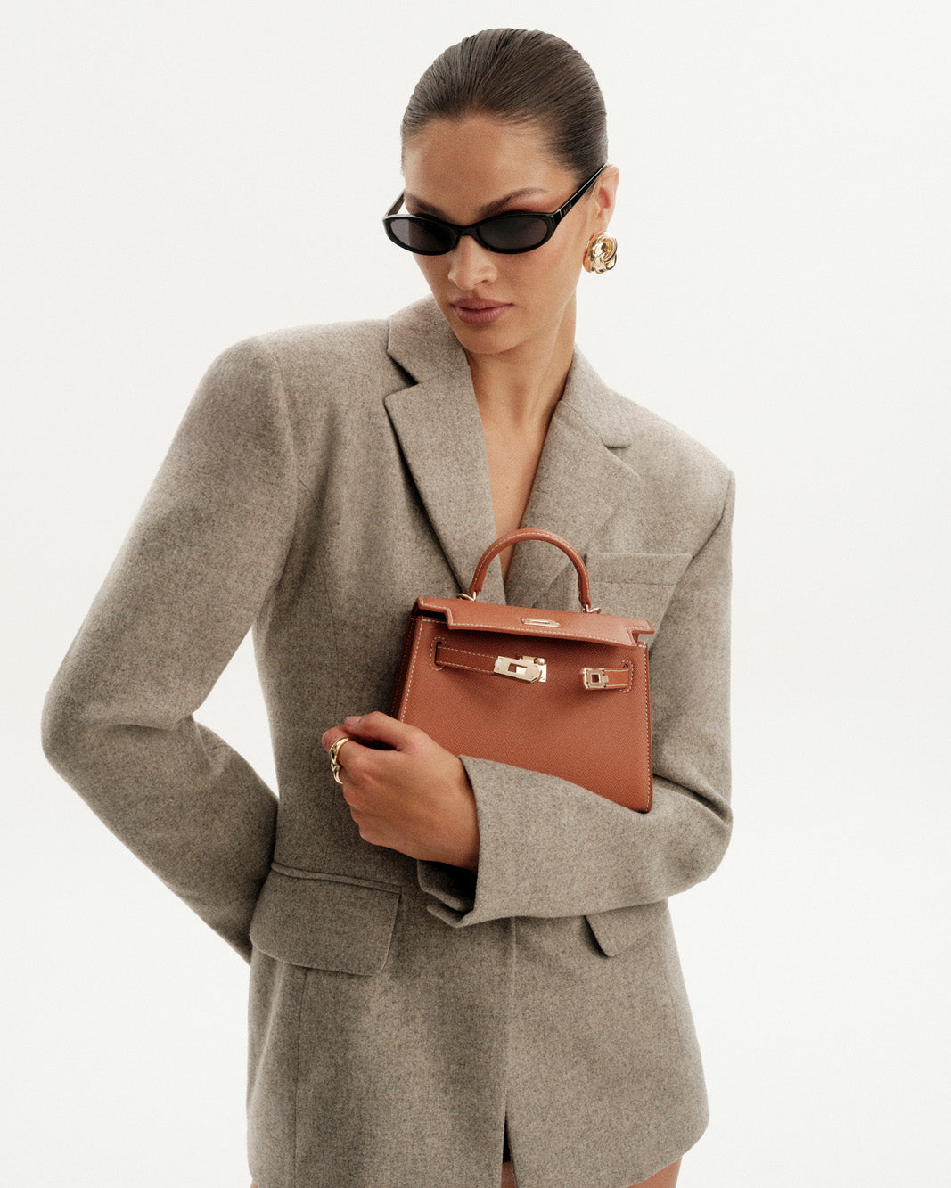 HARIETTE HANDLE BAG - TAN-Handbags-Billini-Billini