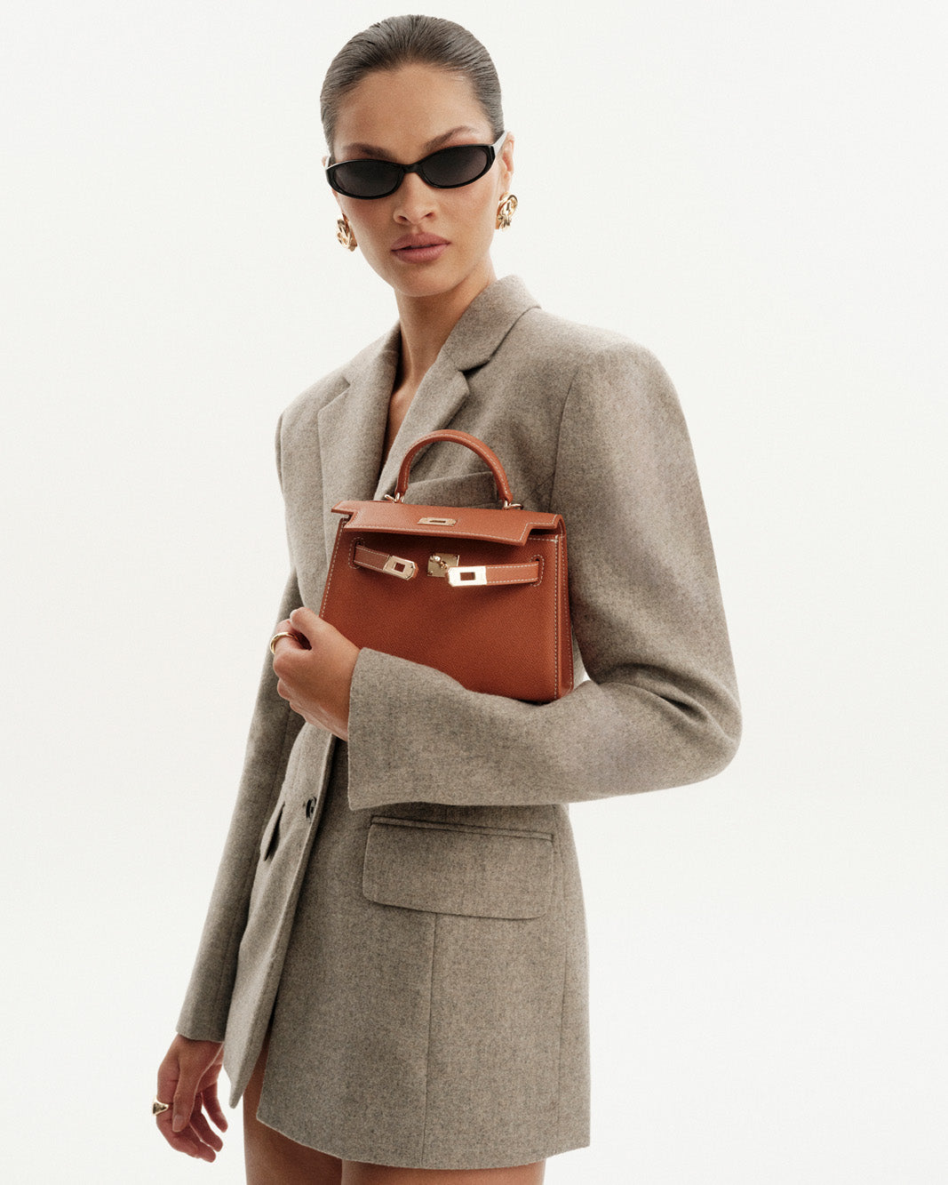 HARIETTE HANDLE BAG - TAN-Handbags-Billini-Billini