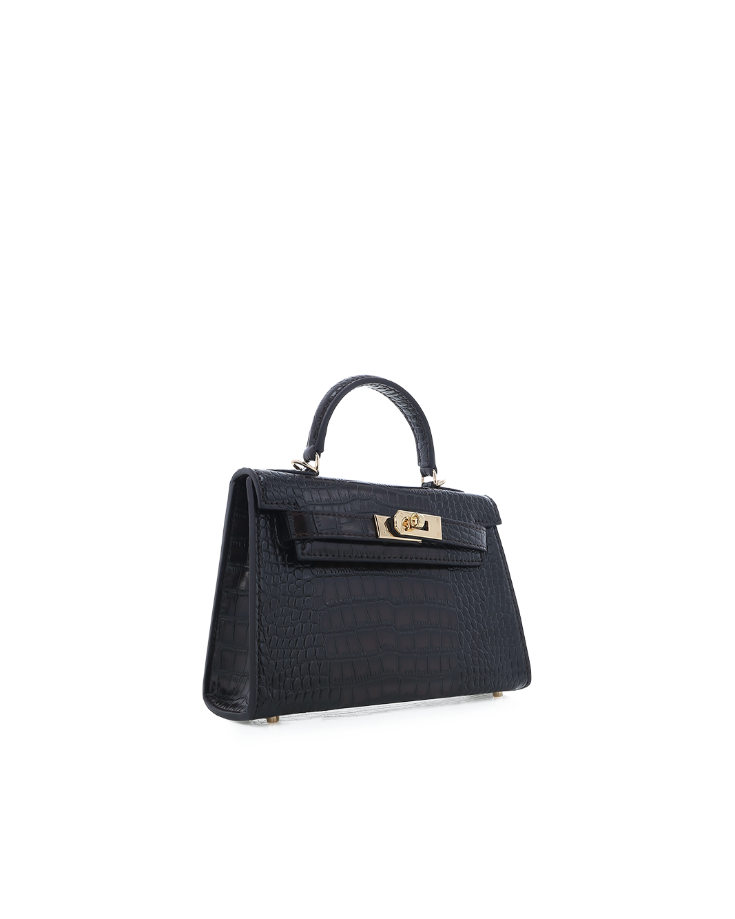 HARIETTE HANDLE BAG - DARK CACAO CROC-Handbags-Billini-Billini