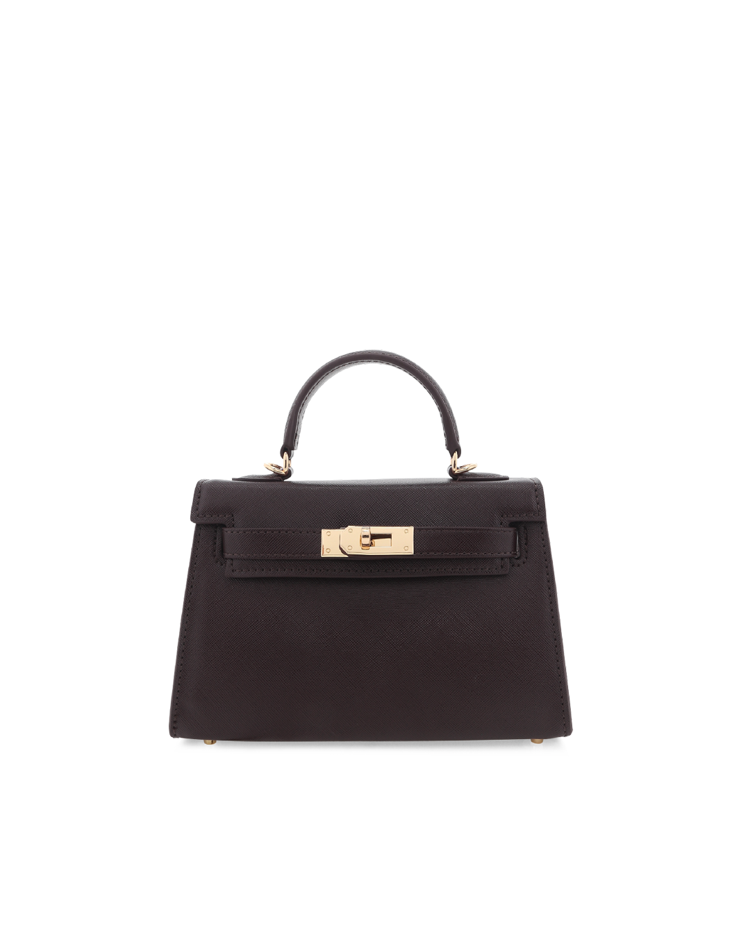 HARIETTE HANDLE BAG - DARK CACAO SAFFIANO-Handbags-Billini-Billini