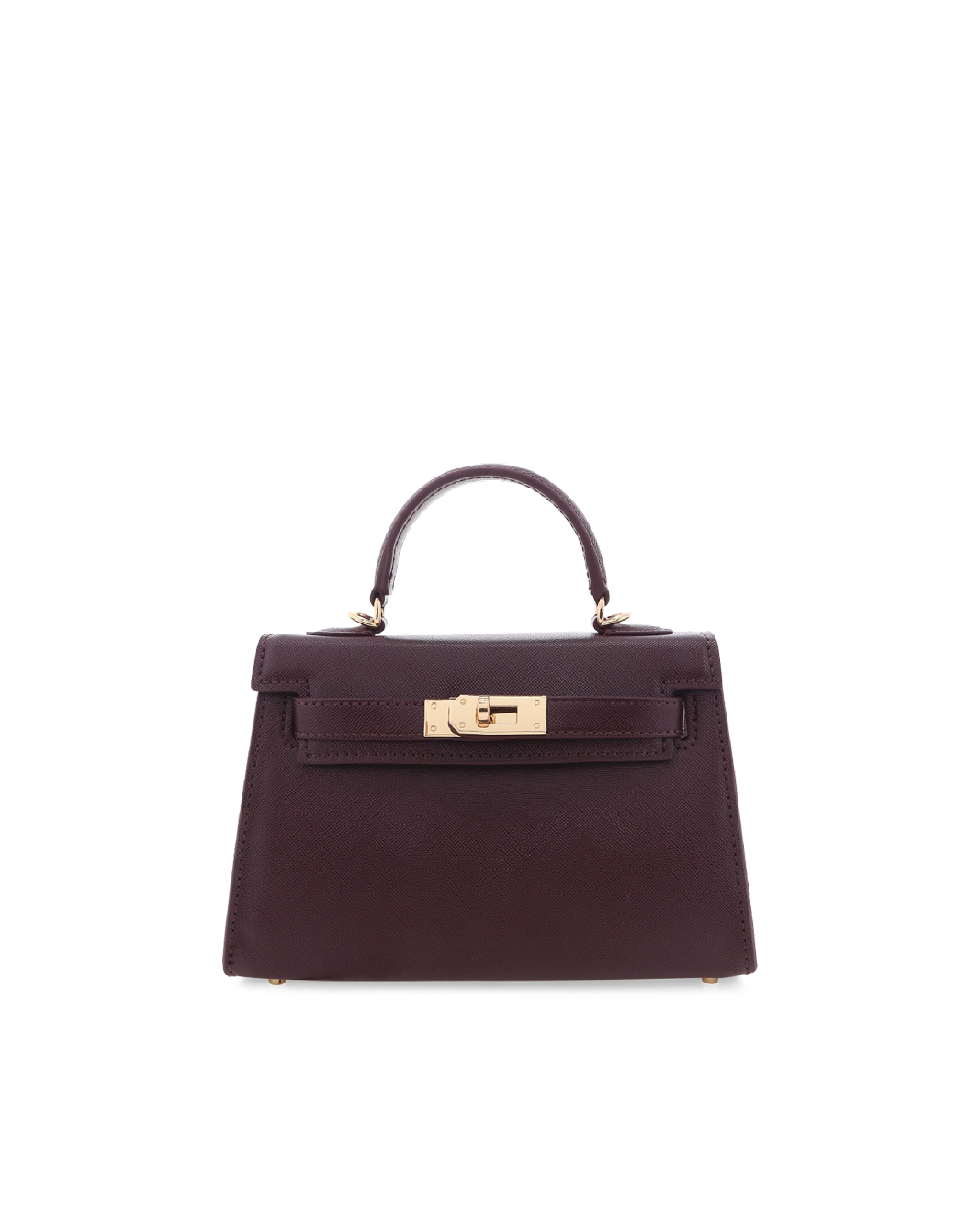 HARIETTE HANDLE BAG - MERLOT SAFFIANO-Handbags-Billini-Billini