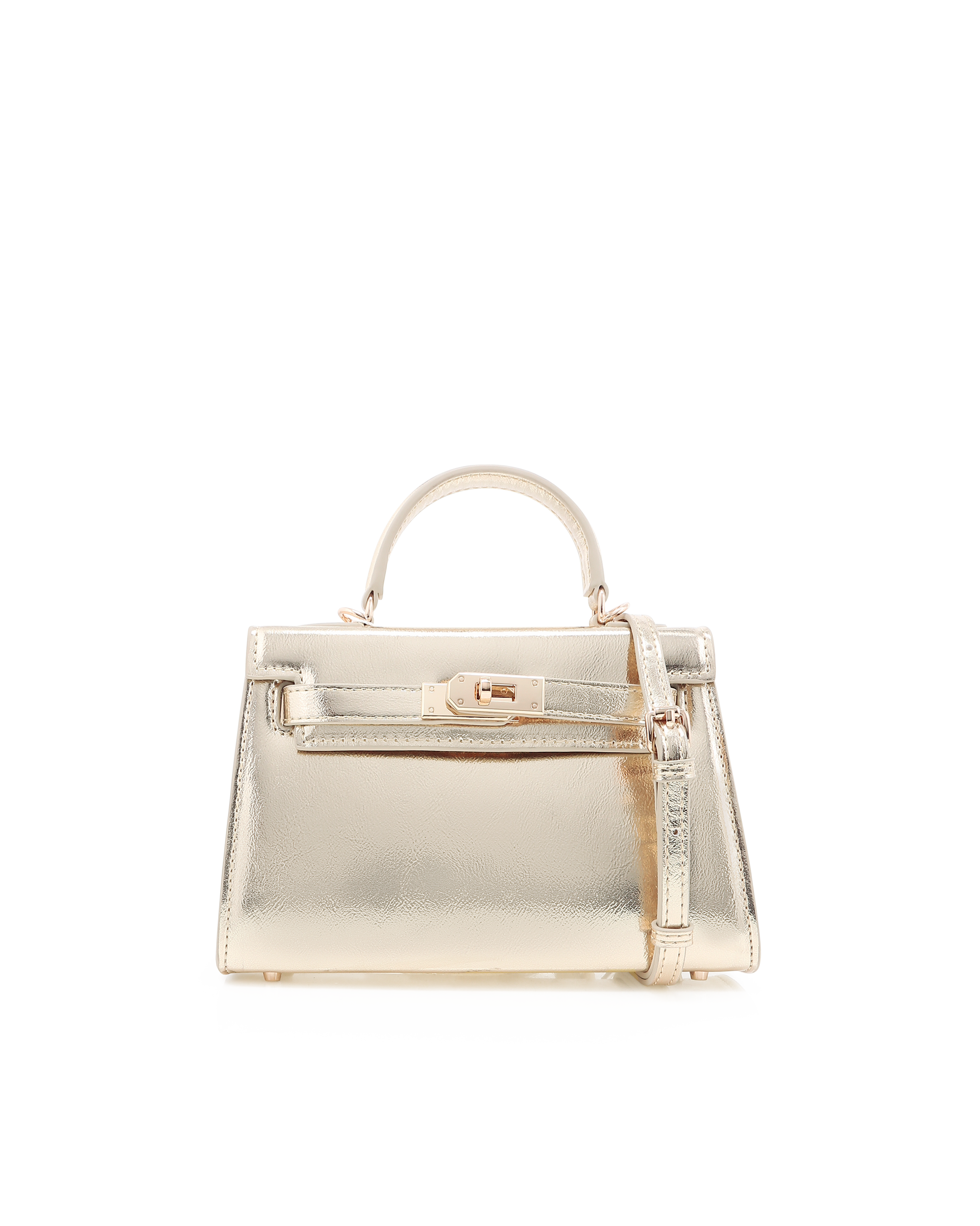 HARIETTE HANDLE BAG - GOLD METALLIC-Handbags-Billini-Billini