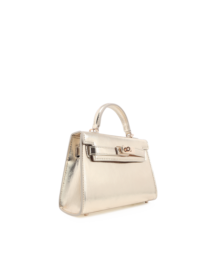 HARIETTE HANDLE BAG - GOLD METALLIC-Handbags-Billini-Billini
