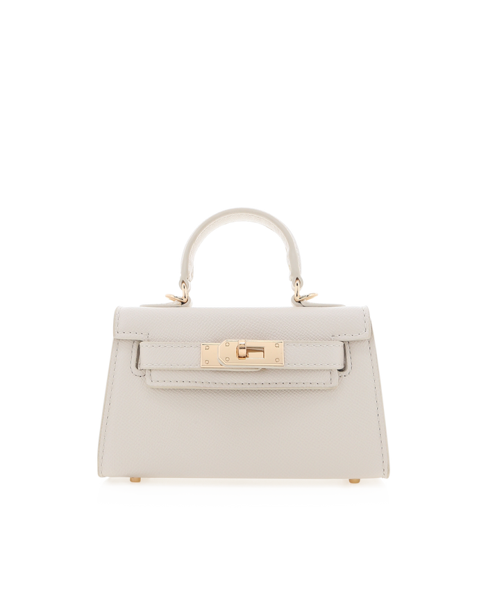 HARIETTE MINI HANDLE BAG - BONE SAFFIANO-Handbags-Billini-Billini