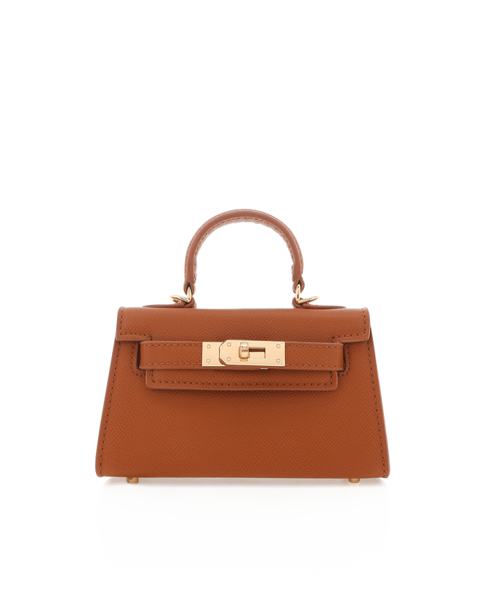 HARIETTE MINI HANDLE BAG - TAN SAFFIANO-Handbags-Billini-Billini