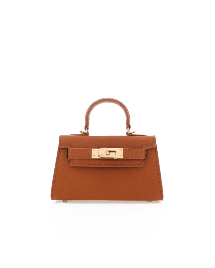 HARIETTE MINI HANDLE BAG - TAN SAFFIANO-Handbags-Billini-Billini
