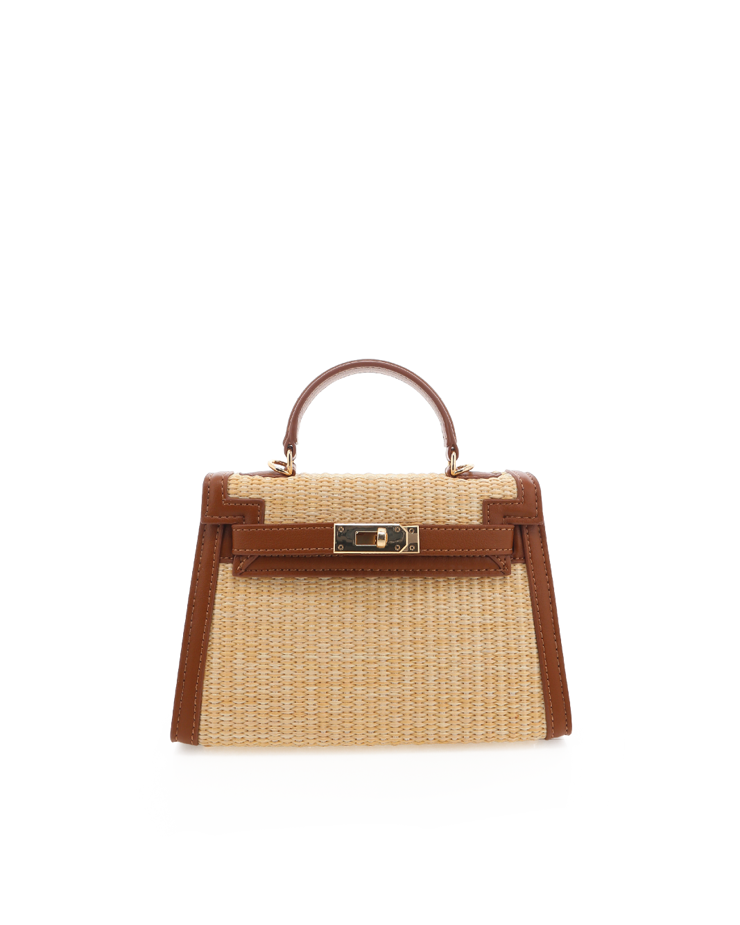 HARIETTE RAFFIA HANDLE BAG - NATURAL RAFFIA-TAN-Handbags-Billini-Billini