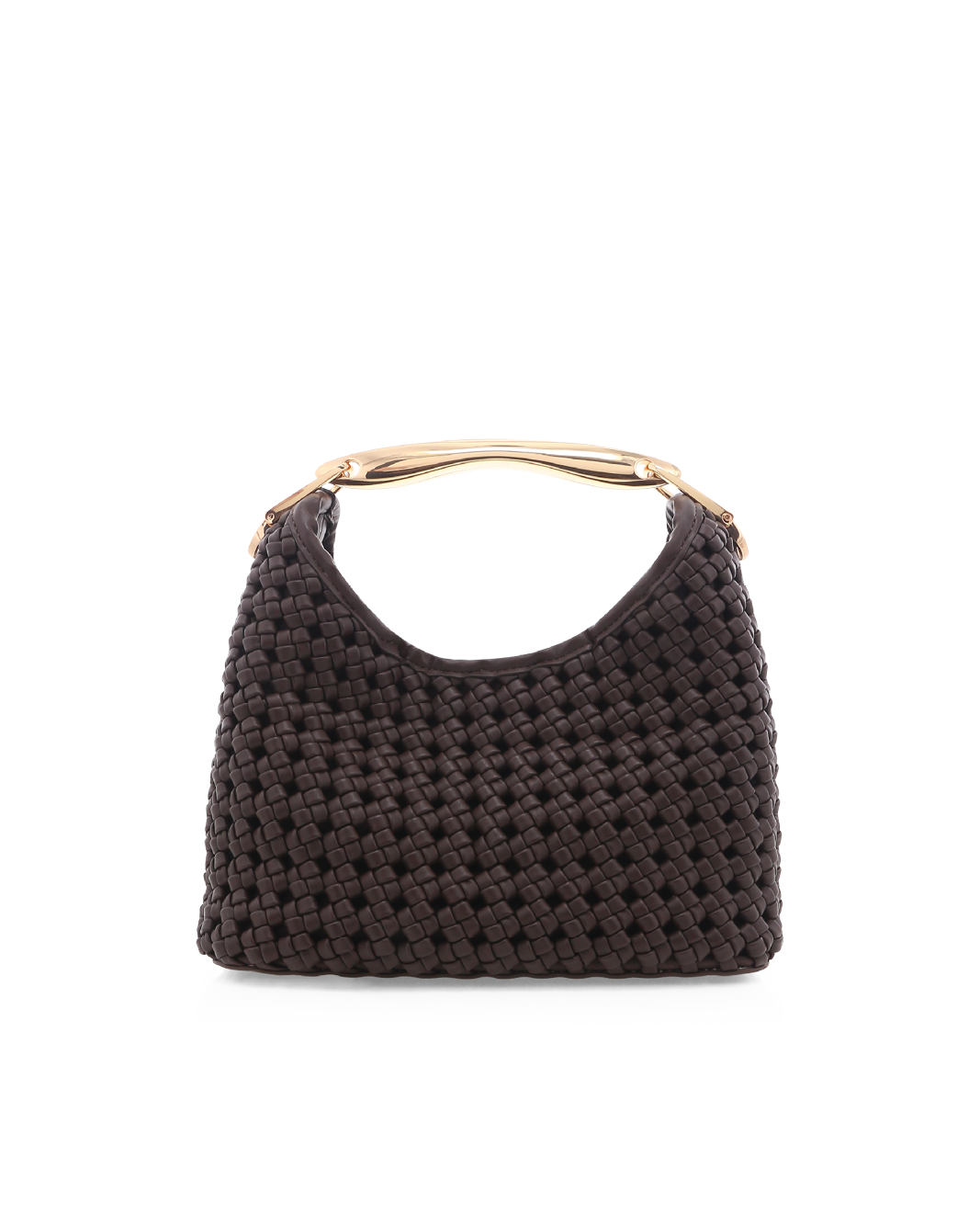 HATTIE WOVEN HANDLE BAG - CHOCOLATE-Handbags-Billini-Billini
