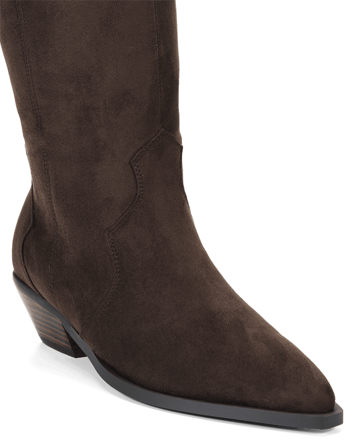 HELIX EXTENDED CURVE - DARK CACAO SUEDE-Boots-Billini-Billini