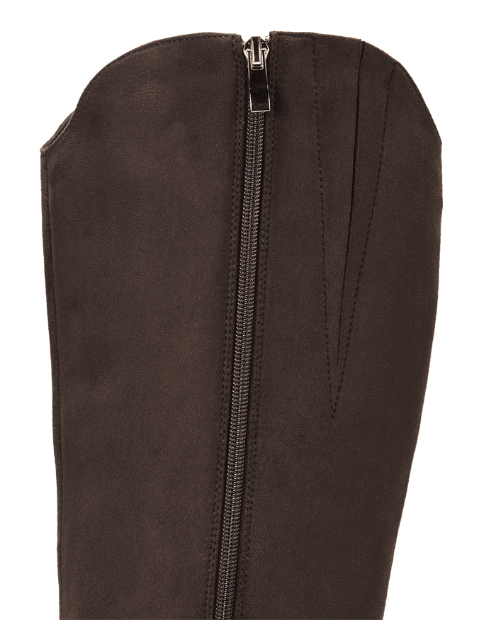 HELIX EXTENDED CURVE - DARK CACAO SUEDE-Boots-Billini-Billini