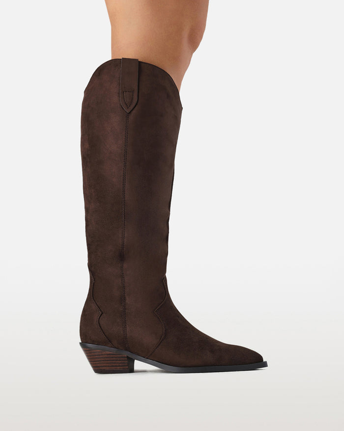 HELIX CURVE - DARK CACAO SUEDE-Boots-Billini-Billini