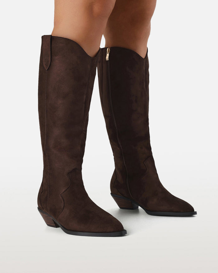 HELIX CURVE - DARK CACAO SUEDE-Boots-Billini-Billini