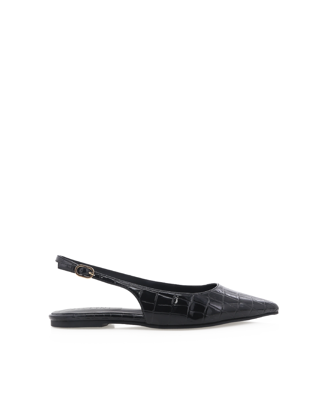 HENNA - BLACK PATENT CROC-Flats-Billini-Billini
