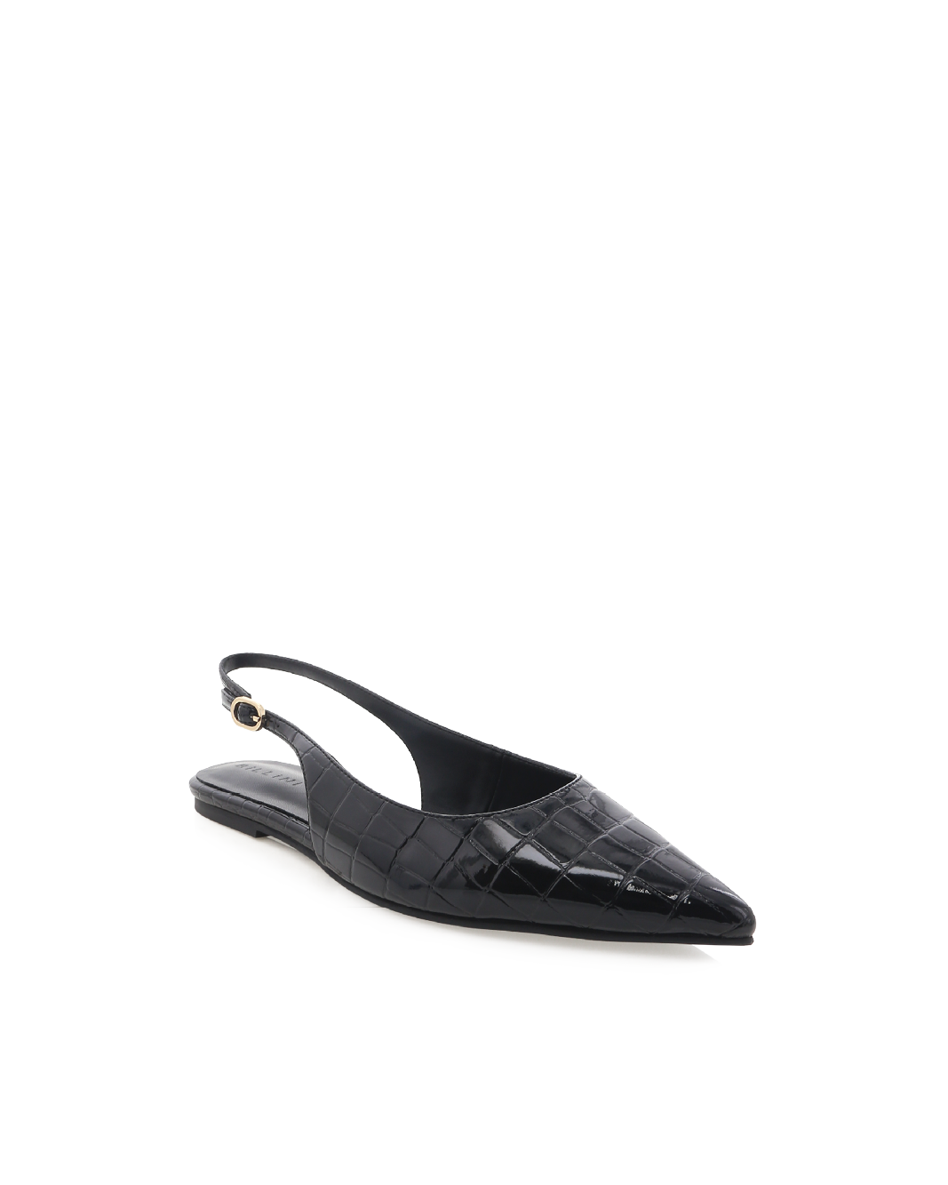 HENNA - BLACK PATENT CROC-Flats-Billini-Billini