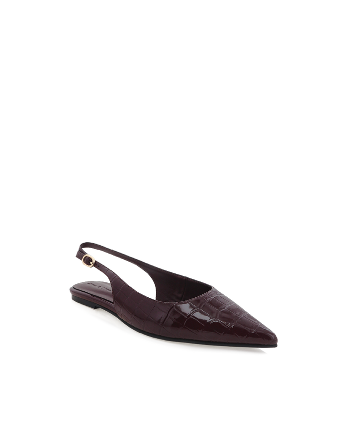 HENNA - DARK CACAO PATENT CROC-Flats-Billini-Billini