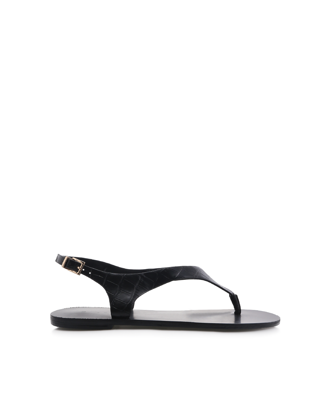 HILLA - MATTE BLACK CROC-Sandals-Billini-Billini
