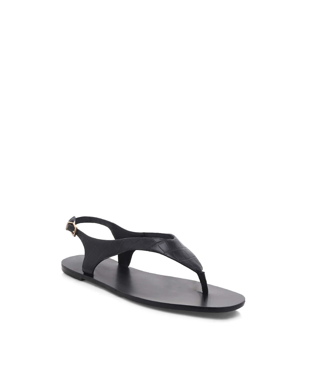 HILLA - MATTE BLACK CROC-Sandals-Billini-Billini