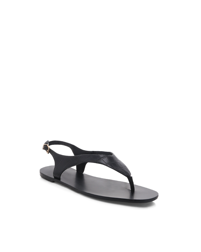HILLA - MATTE BLACK CROC-Sandals-Billini-Billini