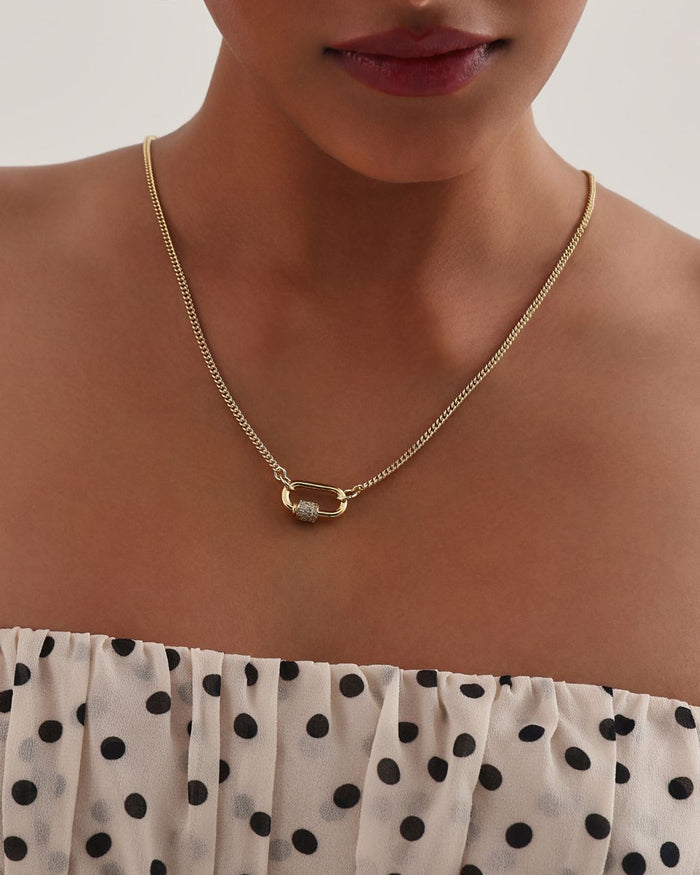 HOOPER NECKLACE - GOLD PLATED 18K-DIAMANTE-JEWELLERY-Billini-Billini