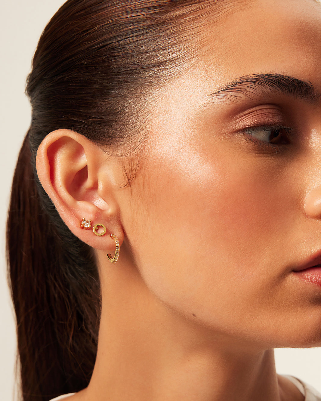 INITIAL 3 PACK EARRINGS - GOLD PLATED 18K-JEWELLERY-Billini-Billini