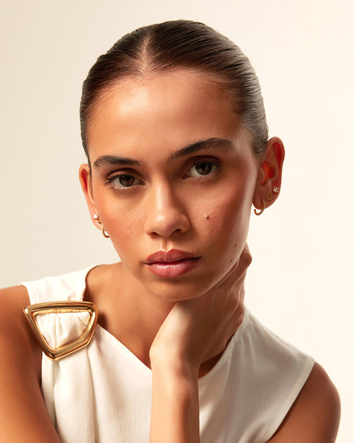 INITIAL 3 PACK EARRINGS - GOLD PLATED 18K-JEWELLERY-Billini-Billini