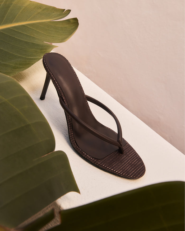 IVYANNA - CHOCOLATE RAFFIA-Heels-Billini-Billini