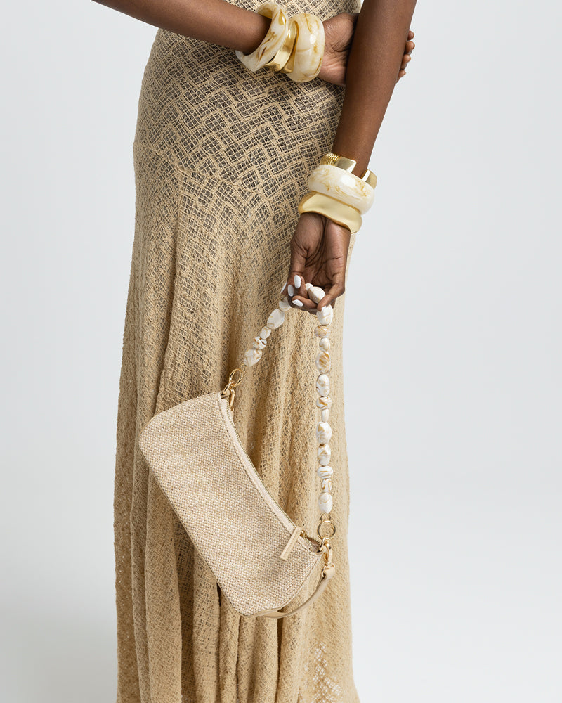 JAMIE SHOULDER BAG - NATURAL RAFFIA-BONE-Handbags-Billini-Billini