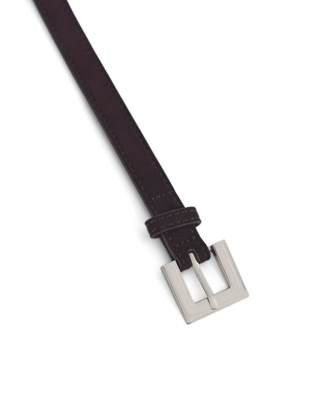 JORDAN BELT - DARK CHOCOLATE SUEDE-SILVER-BELTS-Billini-Billini