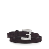 DARK CHOCOLATE SUEDE-SILVER