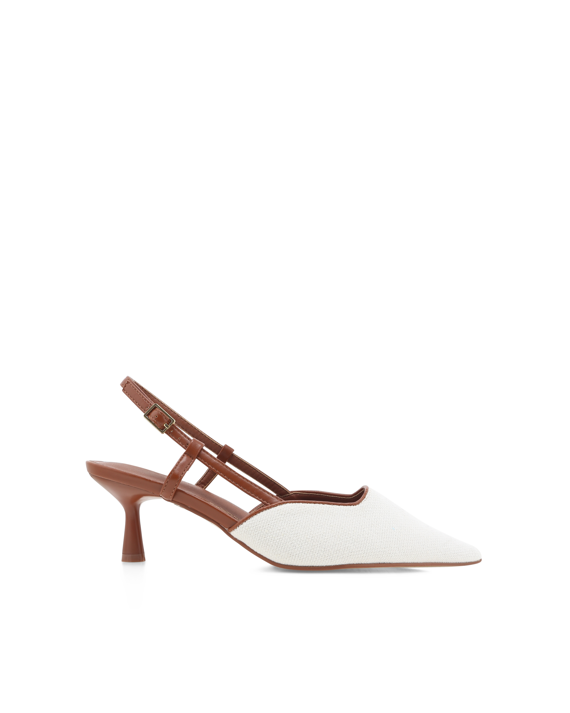 KAHLANI - CREAM LINEN-TAN-PUMPS-Billini-Billini