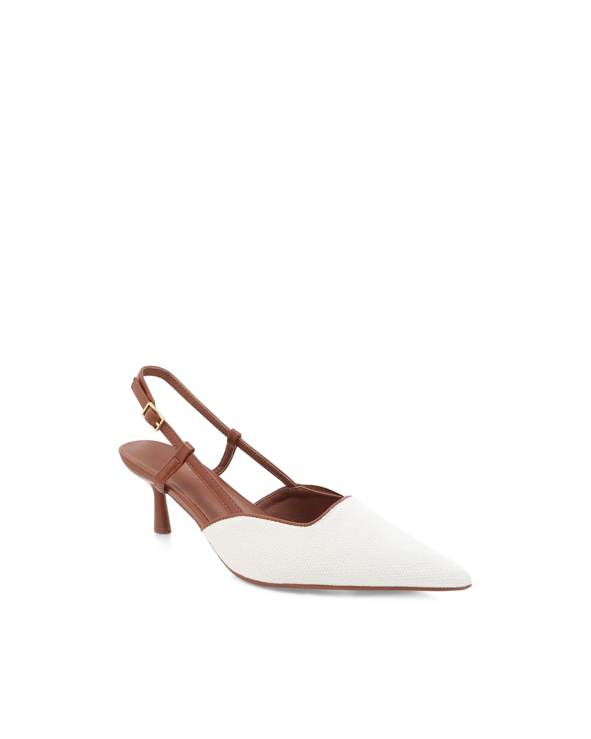 KAHLANI - CREAM LINEN-TAN-PUMPS-Billini-Billini