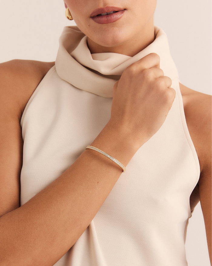 KAIYA BANGLE - GOLD PLATED 14K-DIAMANTE-JEWELLERY-Billini-Billini