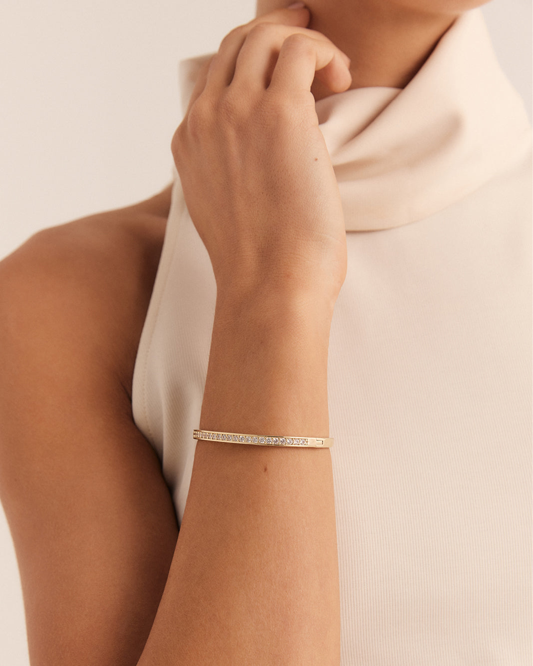 KAIYA BANGLE - GOLD PLATED 14K-DIAMANTE-JEWELLERY-Billini-Billini