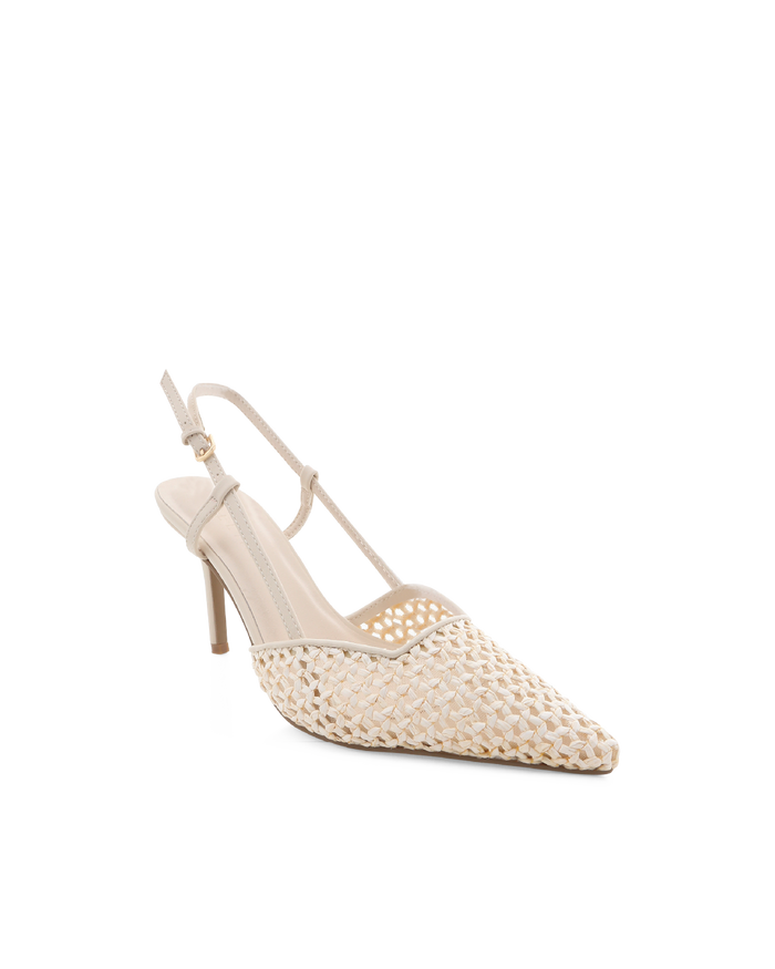 KAMERON - CREAM RAFFIA-PUMPS-Billini-Billini