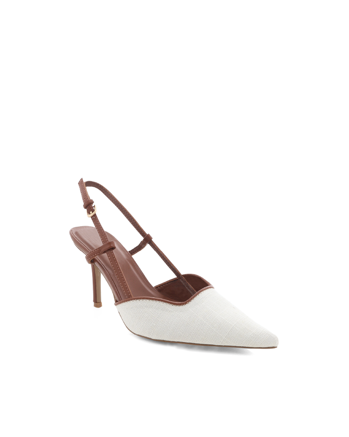 KAMERON - NATURAL LINEN-TAN-PUMPS-Billini-Billini