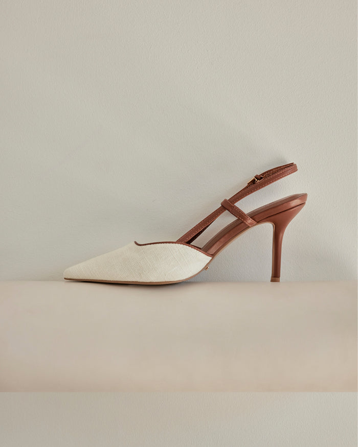KAMERON - NATURAL LINEN-TAN-PUMPS-Billini-Billini