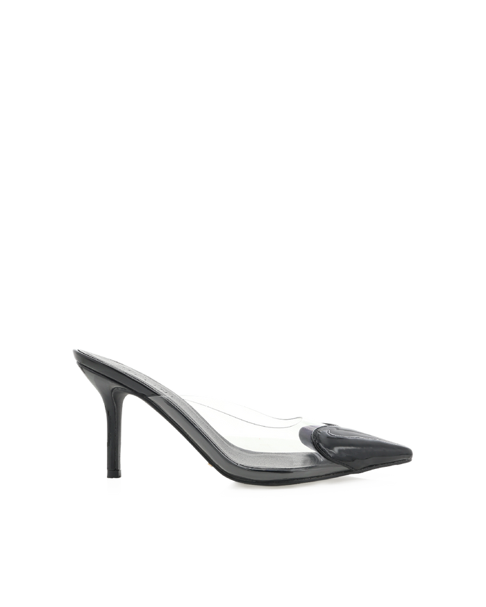 KARESS - BLACK PATENT-CLEAR-Heels-Billini-Billini