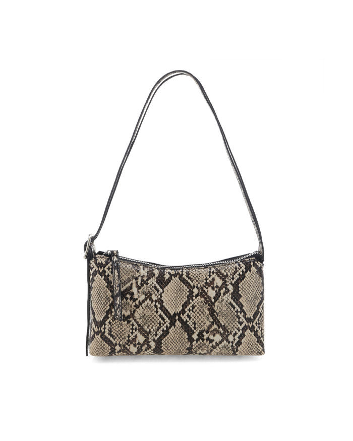 KIAH SHOULDER BAG - ECRU SNAKE-SILVER-Handbags-Billini-Billini