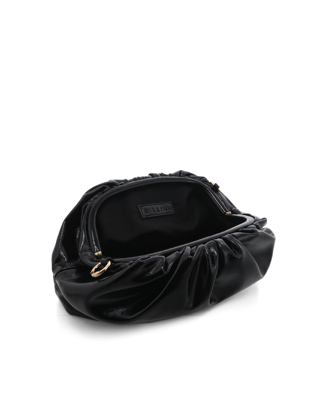 KYLA CLUTCH BAG - BLACK CRINKLE PATENT-Handbags-Billini-Billini