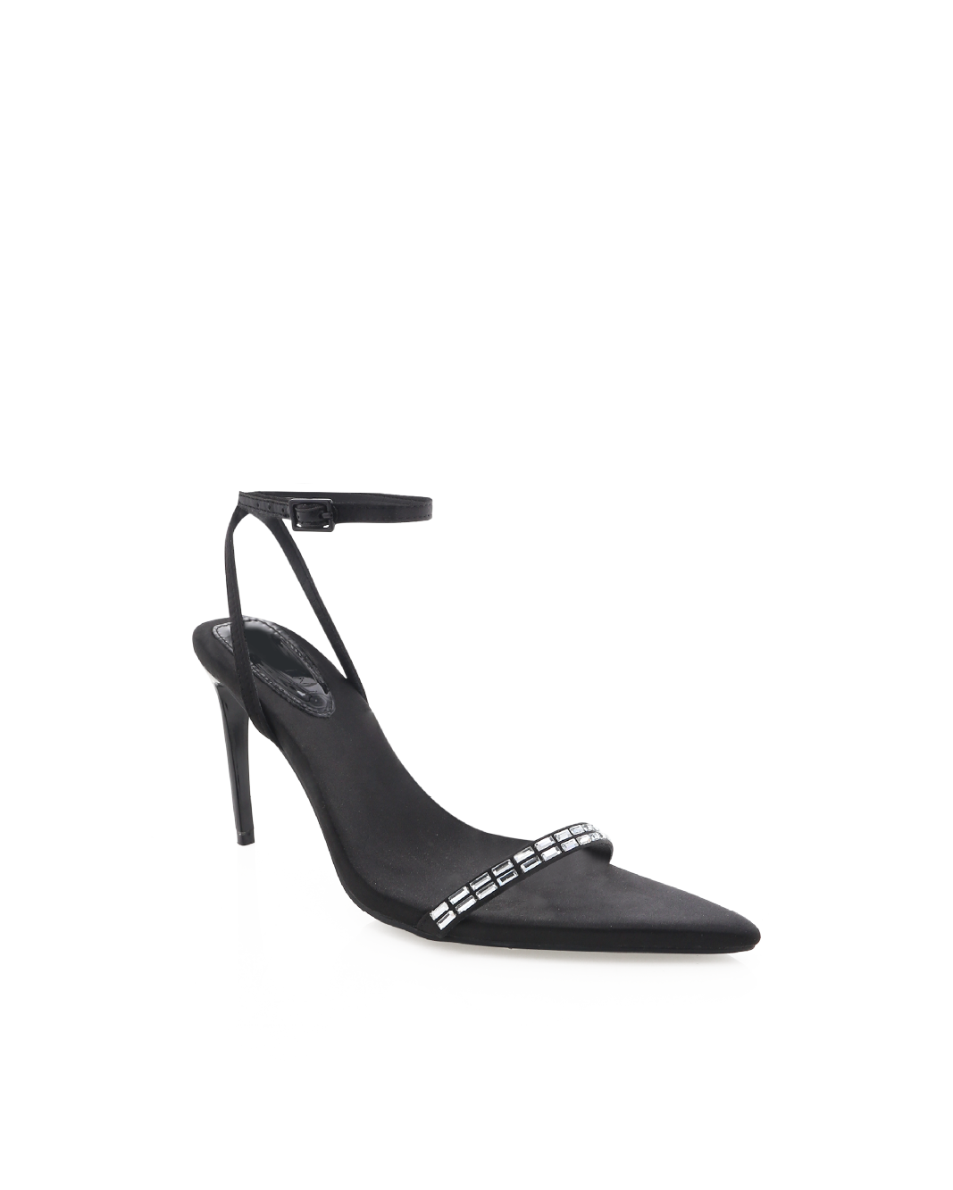 LEONORA - BLACK SATIN-DIAMANTE-Heels-Billini-Billini