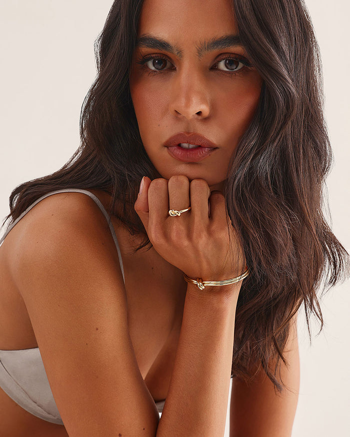 LILY KNOT RING - GOLD PLATED 18K-JEWELLERY-Billini-Billini