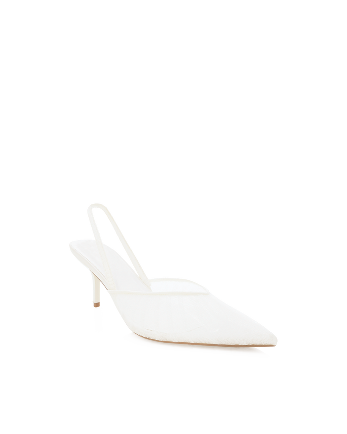 LIONEL - IVORY MESH-IVORY SATIN-PUMPS-Billini-Billini