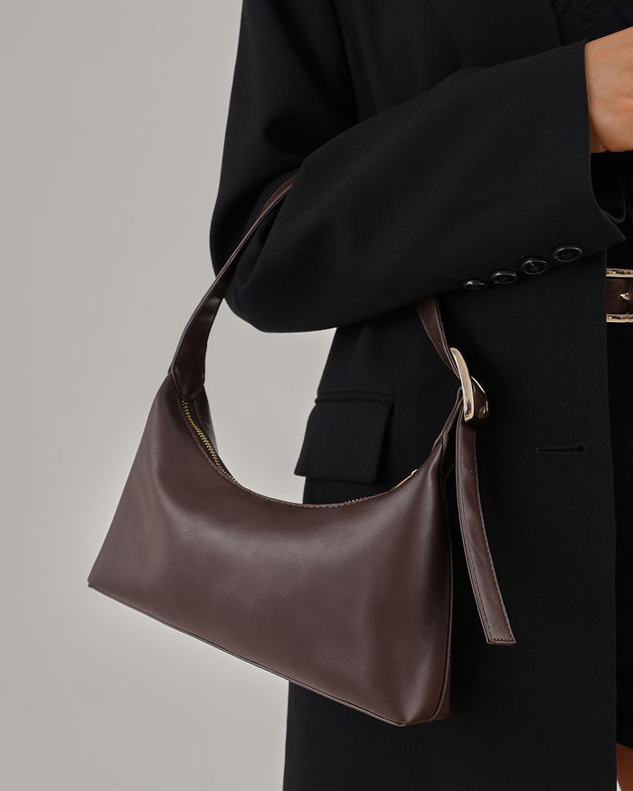 LUCIE SHOULDER BAG - CHOCOLATE-Handbags-Billini-Billini