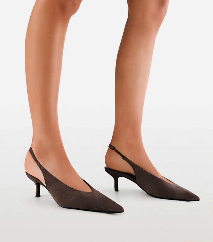 LYSANDRA - MACCHIATO SUEDE-PUMPS-Billini-Billini
